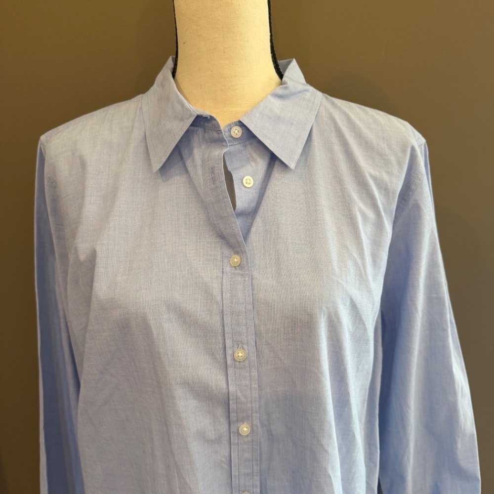 Talbots Women's Blue Long Sleeve Wrinkle Resistant Button Up Shirt, Size XL - Picture 2 of 10